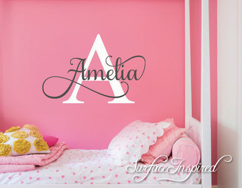 Nursery Wall Decal Personalized Names Wall Decals For Kids Amelia Style