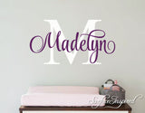 Nursery Wall Decal Personalized Names Wall Decals For Kids Madelyn Style Monogram