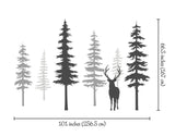 Nursery Wall Decals Pine Tree Wall Decals With Deer Scandinavian Tree Decals