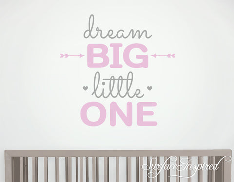 Wall Decal Quote Kids Wall Decal Nursery Dream Big Little One Quote Wall Decal For Boys and Girls Wall