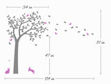 Tree Decal With Adorable Bunnies and Butterflies