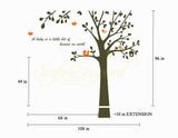 Nursery Wall Decals Big Tree with Animals and Custom Quote