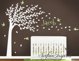 Large Autumn Tree Wall Decals Stickers with Custom Name