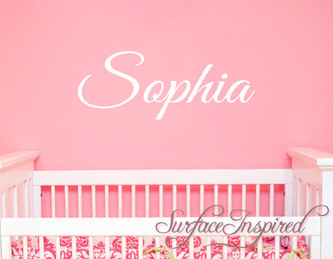 Name Wall Decals Nursery Vinyl Lettering Personalized Name Decal Sophia Style