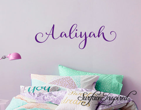 Nursery Wall Decal Kids Wall Decal Wall Decals For Girls or Boys. Wall Decals Personalized Names Aaliyah Calligraphic Style
