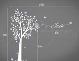 Aria Owl Tree Wall Decal with Custom Name Wall Decal.