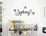 Bumble Bee Wall Decals With Personalized Name Bumble Bee Kids Wall Decal Removable Wall Decals Stickers