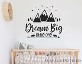 Wall Decal Kids Quote Nursery Wall Decals Dream Big Wall Decal For Kids Boys and Girls Vinyl Lettering Decals Scandinavian Black and White