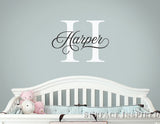 Personalized Name Monogram Wall Decal Vinyl Wall Art Harper Style Wall Decal