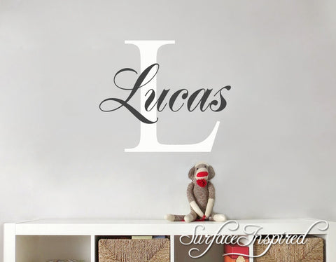 Nursery Wall Decal Personalized Names Wall Decals For Kids Lucas Style Monogram