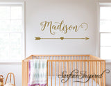 Wall Decals Personalized Names Nursery Wall Decal Kids Madison With Arrow and Heart