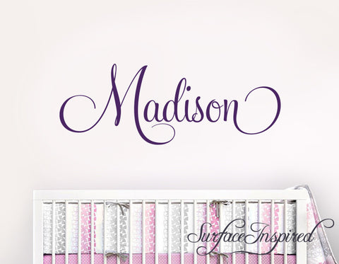 Name Wall Decals Nursery Vinyl Lettering Personalized Name Decal Madison Style