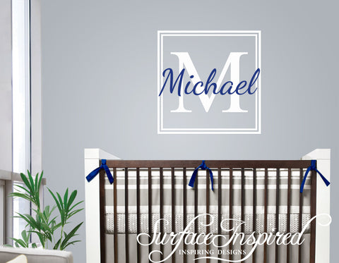 Name Wall Decal Michael Monogram Wall Decals for Nursery