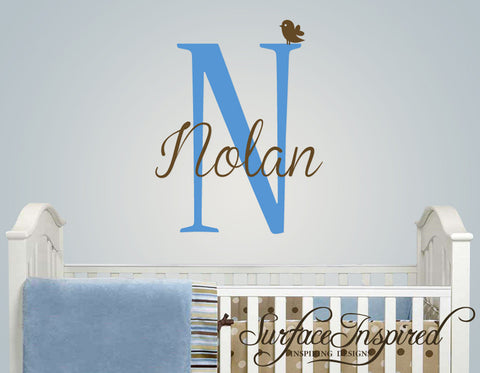 Name Wall Decal - Nolan Monogram Wall Decals for Nursery