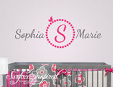Name Wall Decal - Sophia Marie Monogram Wall Decals for Nursery
