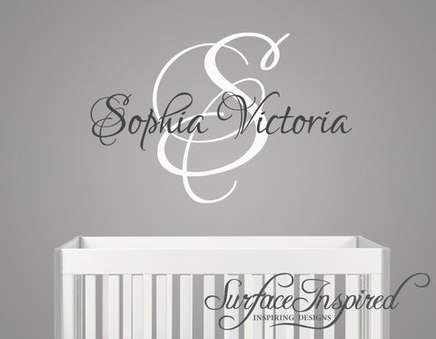 Name Wall Decal - Sophia Victoria Monogram Wall Decals for Nursery