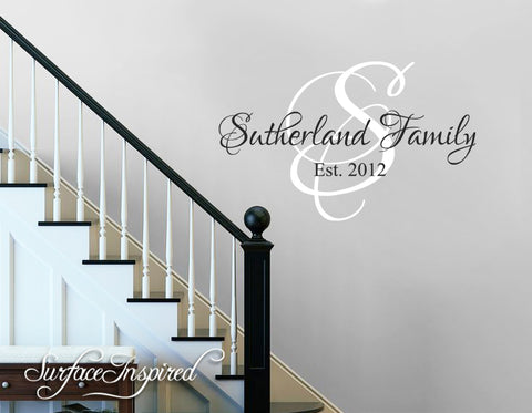 Wall Decals Quote - Personalized Family Name Wall Decal Name Monogram - Vinyl Wall Decal Family Wall Decal Sutherland Family Style Decal