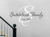 Wall Decals Quote - Personalized Family Name Wall Decal Name Monogram - Vinyl Wall Decal Family Wall Decal Sutherland Family Style Decal