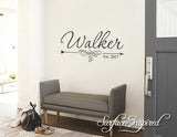 Wall Decals Quote - Personalized Family Name Wall Decal Name Monogram - Vinyl Wall Decal Family Wall Decor Wall Stickers Walker Style Decal