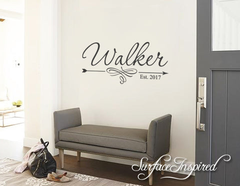 Wall Decals Quote - Personalized Family Name Wall Decal Name Monogram - Vinyl Wall Decal Family Wall Decor Wall Stickers Walker Style Decal