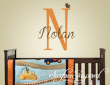Name Wall Decal - Nolan Monogram Wall Decals for Nursery