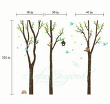 Nursery Wall Decals White Baby Birch Tree Vinyl Wall Decals