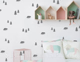 Wall Decals Bears and Trees Nursery And Home Wall Decal Decor Stickers Wall Decals Made in any colors you want!