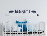 Wall Decals Personalized Names Nursery Wall Decal Kids Bennett With Arrow Wall Decal
