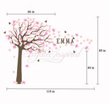 Nursery Wall Decals Stickers Large Cherry Blossom Tree with Custom Name Decal Large Madison Tree