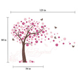 Nursery Wall Decals Big Blowing Cherry Blossom Tree Vinyl Wall Decal