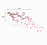 Nursery Wall Decals Blowing Cherry Blossom Branch Vinyl Wall Decal