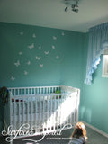 Nursery Wall Decals Set of 16 Beautiful Butterfly Vinyl Wall Decals