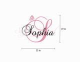 Nursery Wall Decals Custom Butterfly with Name Wall Decal
