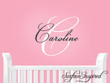 Name Wall Decal - Personalized Monogram Wall Decals for Nursery Caroline Style
