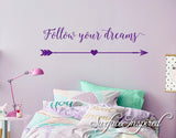 Wall Decal Quote Follow Your Dreams Wall Decal For Kids