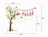 Nursery Wall Decals Cute Garden Tree with Custom Name