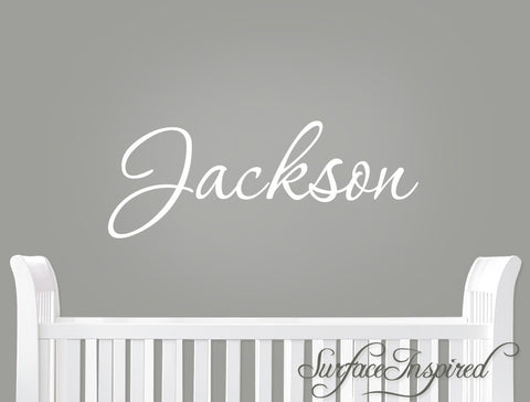 Name Wall Decals Nursery Vinyl Lettering Personalized Name Decal Jackson Style