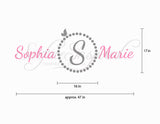 Name Wall Decal - Sophia Marie Monogram Wall Decals for Nursery