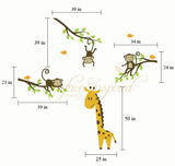Nursery Braches with Monkey Vinyl Wall Decals