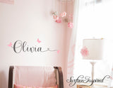 Wall Decals Personalized Names Nursery Wall Decal Kids OLIVIA WITH HEART SWIRL