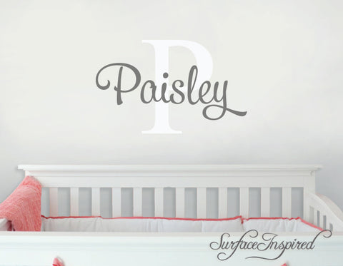 Nursery Wall Decals. Personalized names wall decal for boys and girls rooms. Personalized wall decal made in any colors and size you want Paisley Style Decal