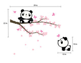 Panda Wall Decals with Cherry Blossom Tree Wall Decal