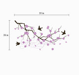 Nursery Wall Decals Purple Cherry Blossom Branch Vinyl Wall Decal