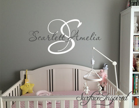 Nursery Wall Decals. Personalized name wall decal for boys and girls rooms Scarlett Amelia Style