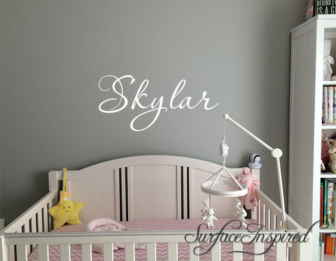 Name Wall Decals Nursery Vinyl Lettering Personalized Name Decal Skylar Style