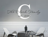 Family Name Wall Decal - Personalized Family Wall Decal Name Monogram The Williams Family Style