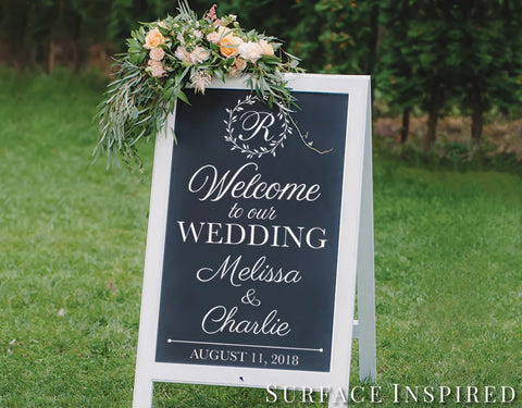 Vinyl Decal For Wedding Sign Welcome To Our Wedding Personalized Wedding Decor