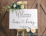 Vinyl Decal For Wedding Sign Welcome To Our Wedding Personalized Wedding Decor